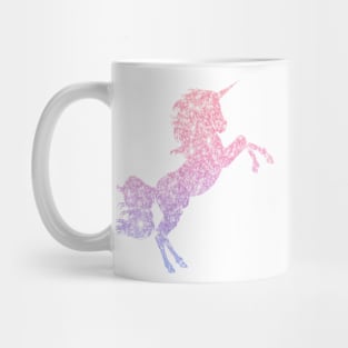 Pastel Pink Purple Ombre Faux Glitter Unicorn Mug